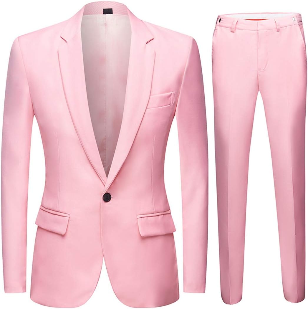 Men's Suit Single-Breasted One Button Center Vent 2 Pieces Slim Fit Formal Suits