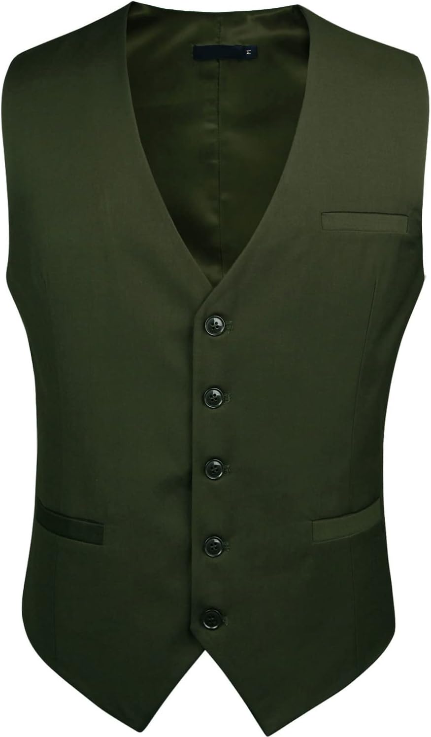 Men Suit Vest Business Formal Dress Waistcoat Solid Color Vest for Suit or Tuxedo