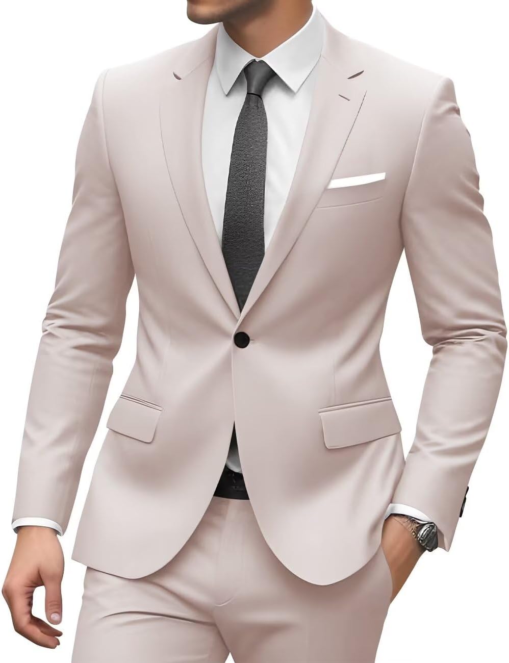 Mens 2 Piece Suit Men Slim Fit Mens Suits Classic Fit 2 Piece Suit Sets One Button Suits for Men Wedding Prom 2025