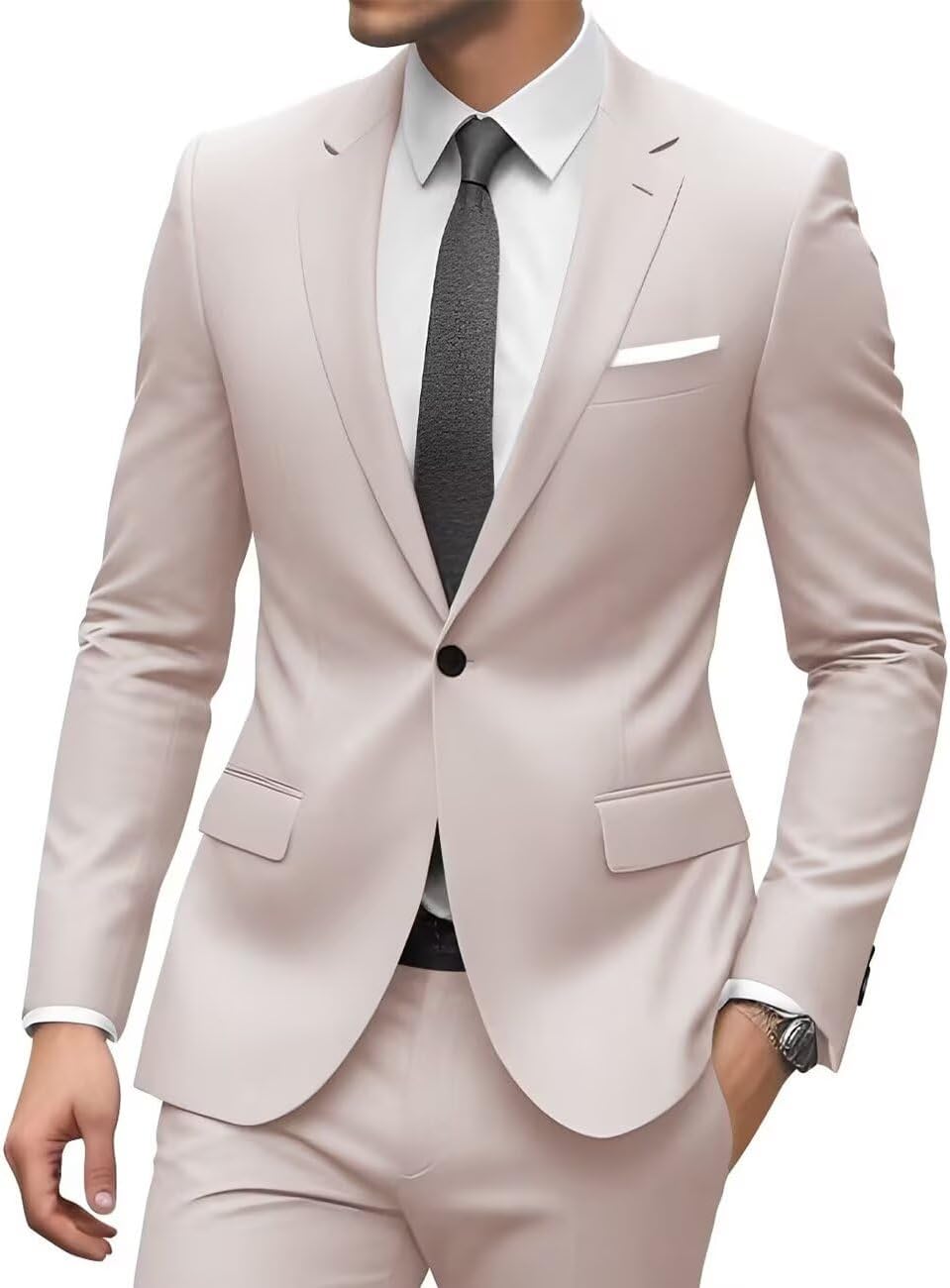 Mens 2 Piece Suit Men Classic Fit Wedding Prom Mens Suits Sets One Button Suits for Men 2025