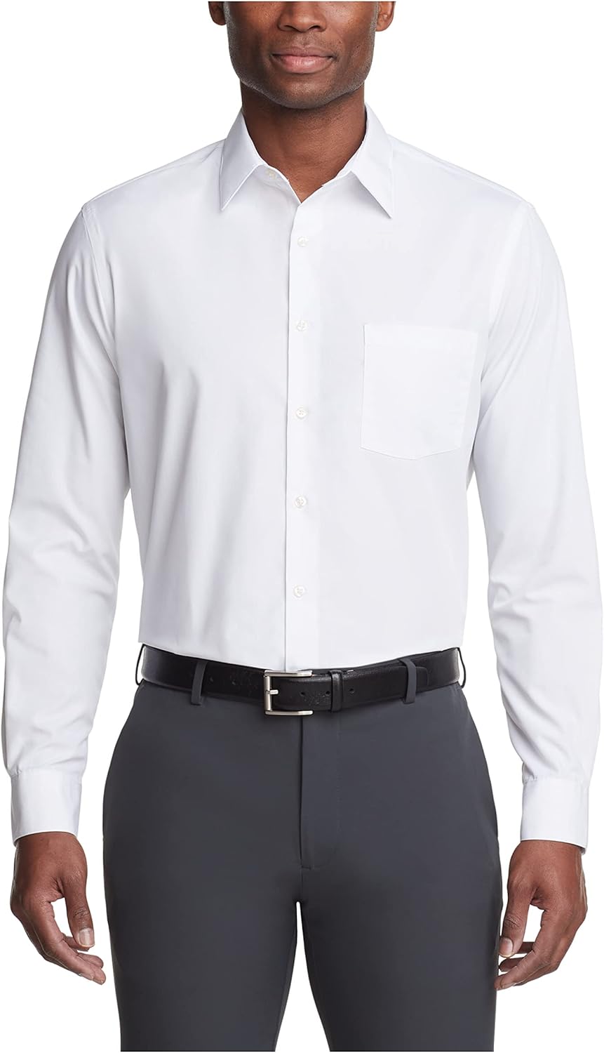 Men Dress Shirt Regular Fit Poplin Solid