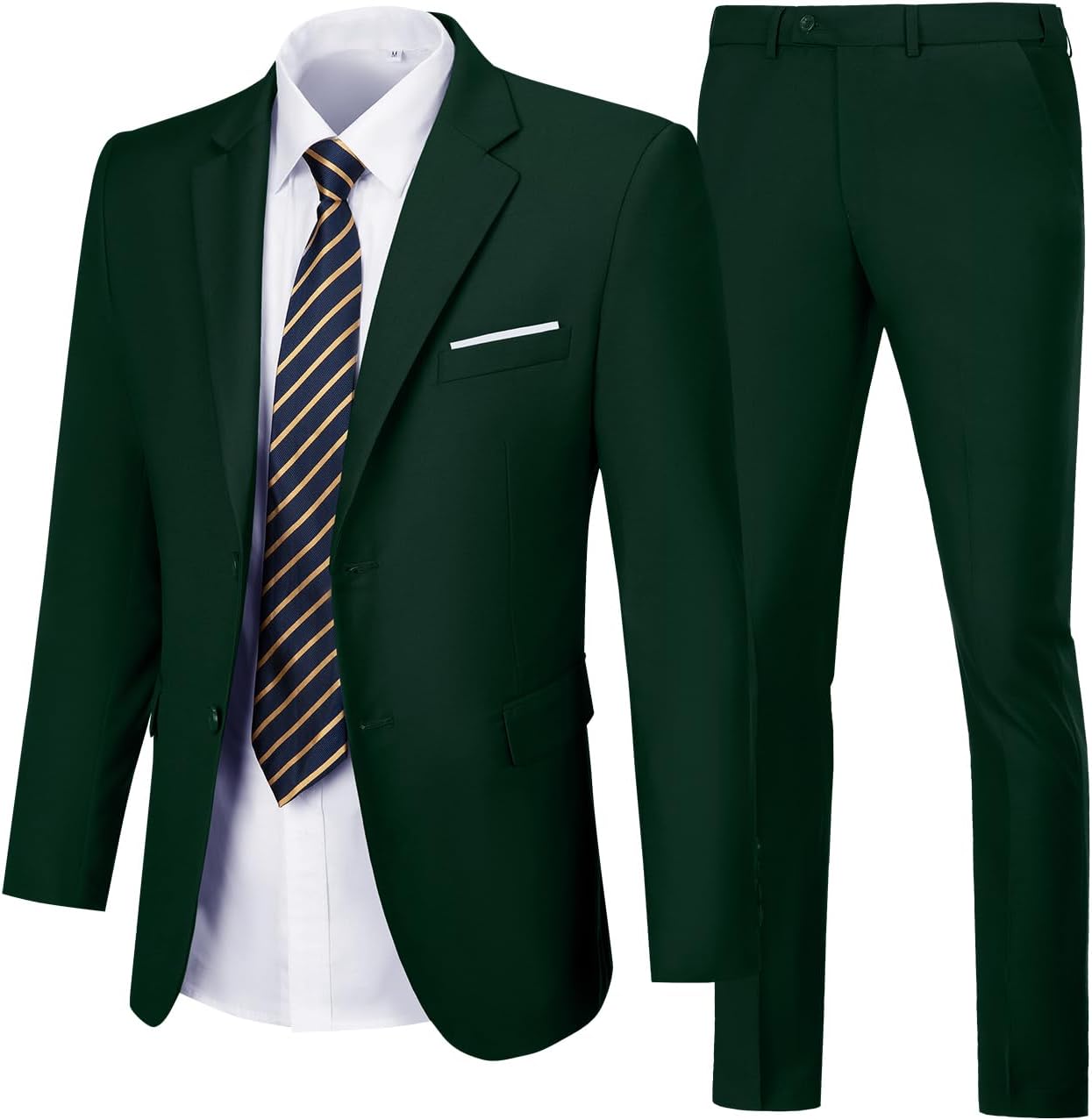Men Suits Slim Fit 2 Piece, Solid Blazer Pants Business Suit Set Prom Tuxedo Wedding Suit Jacket Pants Set
