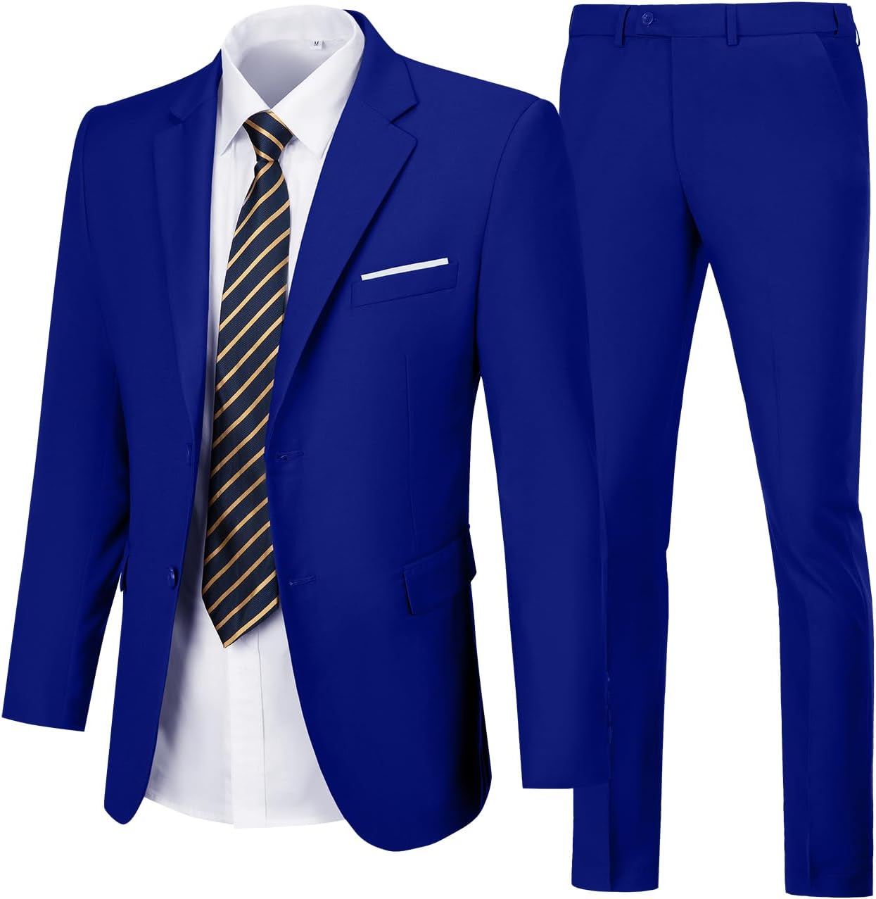 Men Suits Slim Fit 2 Piece, Solid Blazer Pants Business Suit Set Prom Tuxedo Wedding Suit Jacket Pants Set