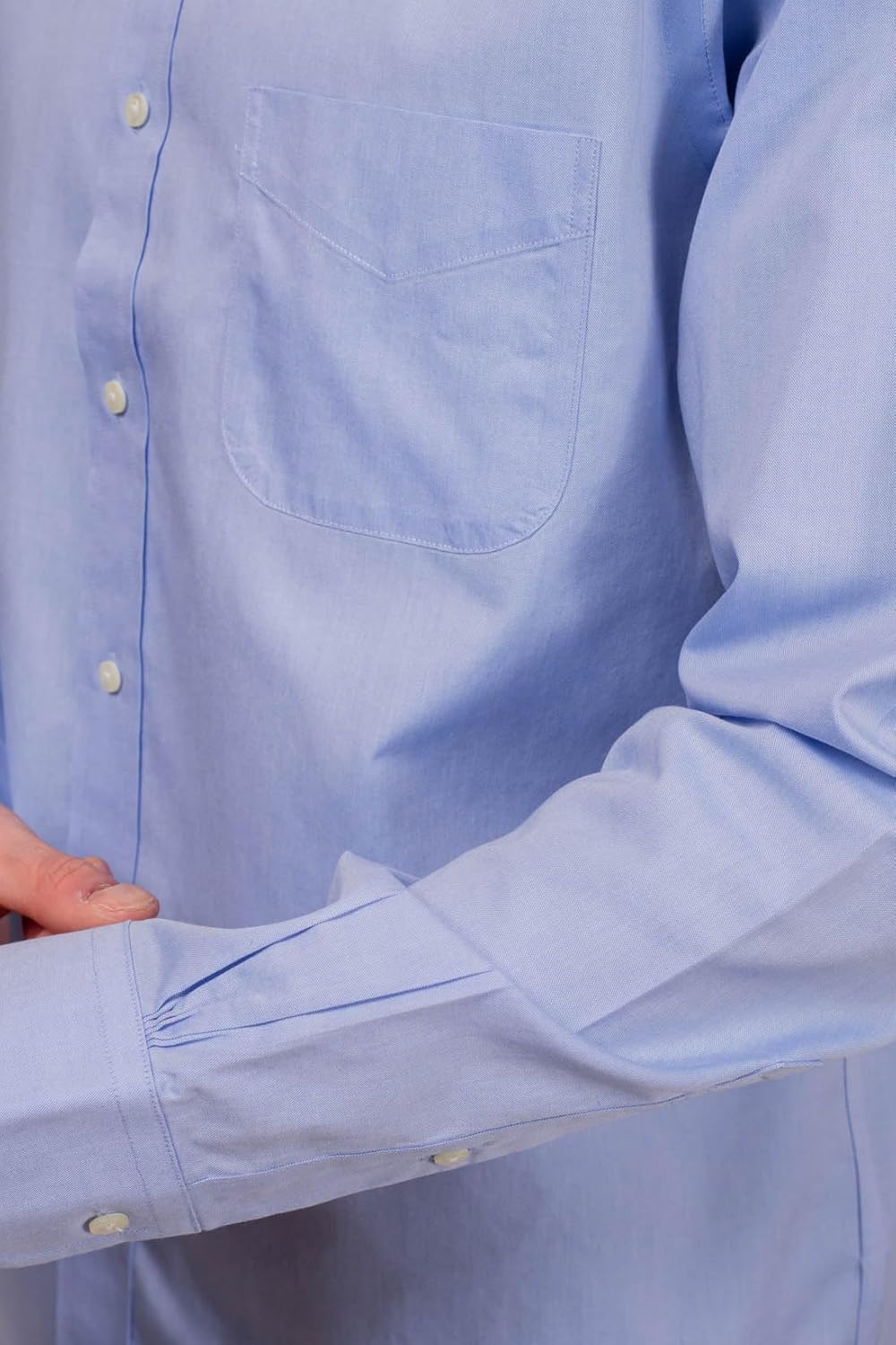 Men Non-Iron  Button Down Pinpoint Regular Dress Shirt