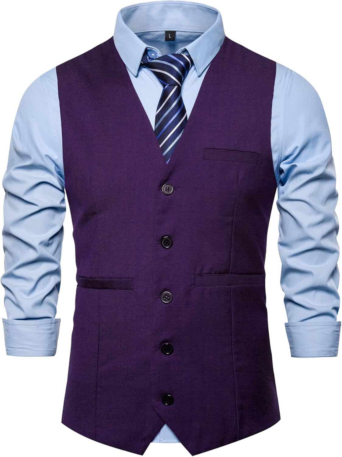 Men Formal Suit Vest Business Dress Vest for Suit or Tuxedo