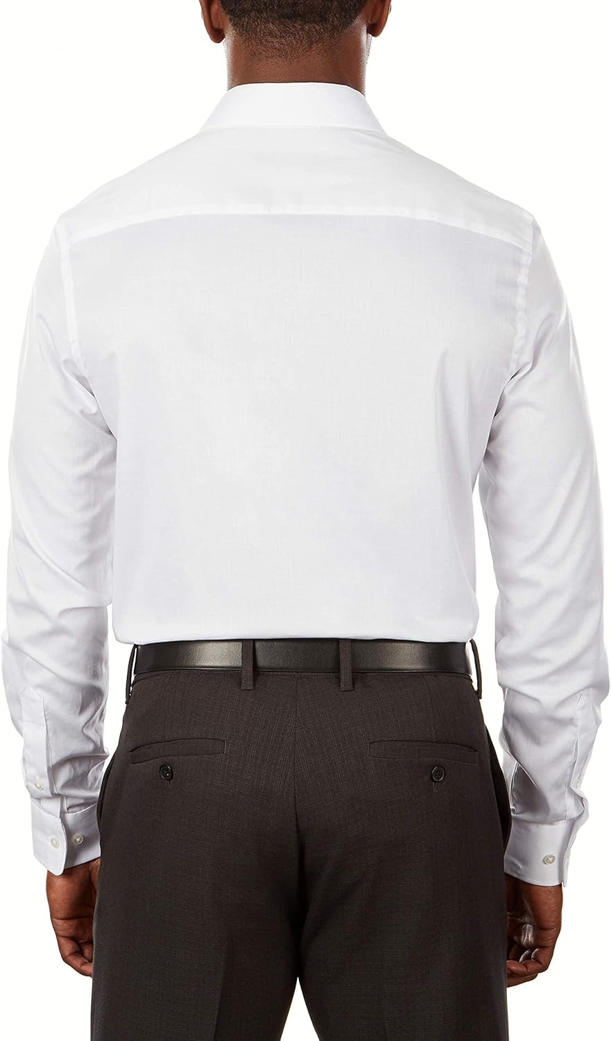 Men Dress Shirt Slim Fit Flex Collar Stretch Solid