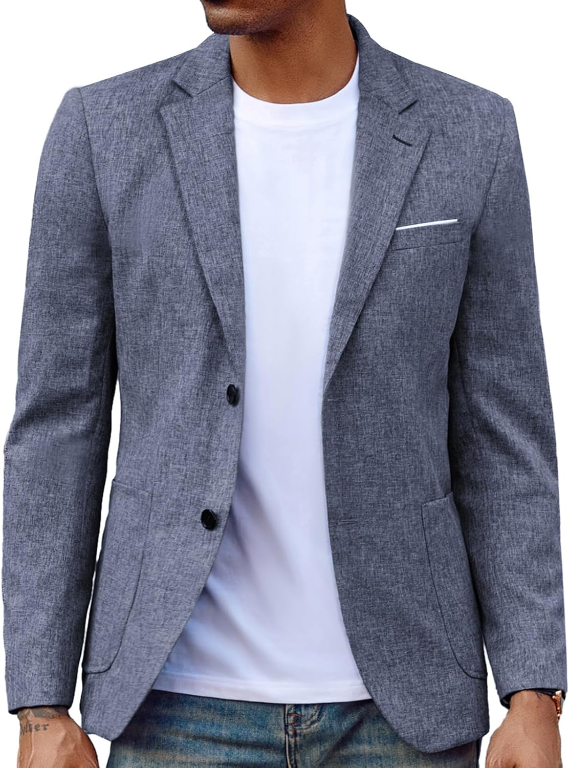 Mens Casual Sport Coat Blazer Two Buttons Lightweight Business Jackets