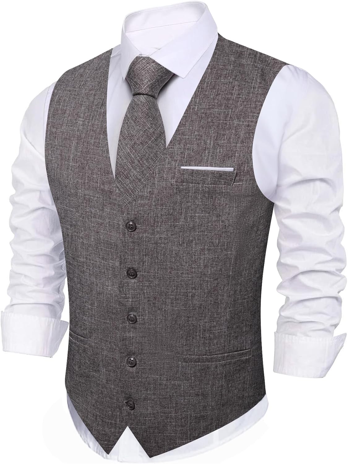 Men Plaid Suit Waistcoat Wool Blend Tailored Collar/V-neck 3 Pocket Check Vest Formal/Leisure