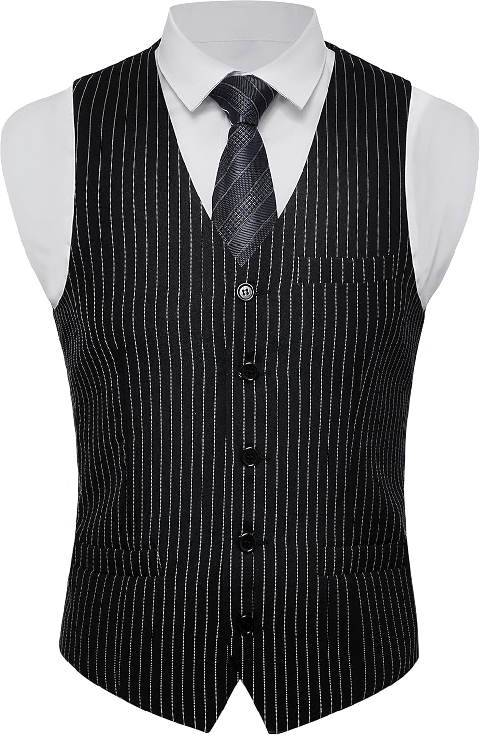 Men Formal Suit Vest Slim Fit Waistcoat Business Vest for Suit Tuxedo
